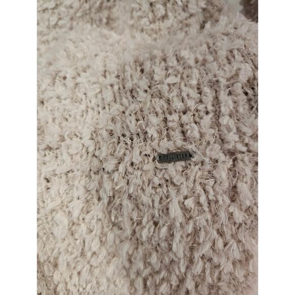 Hollister open long fluffy cardigan xs small beige preppy warm fuzzy y2k bare - Picture 4 of 6